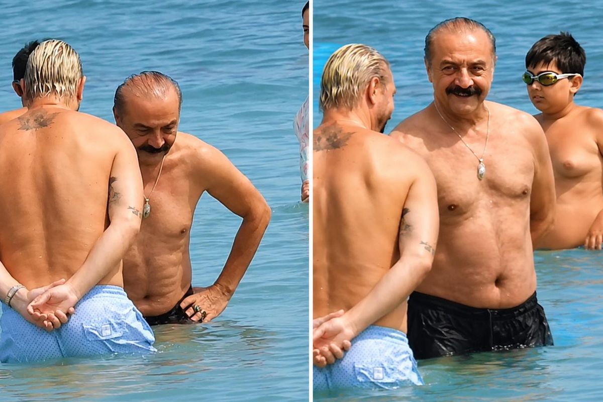 Yılmaz Erdoğan ve Caner Erkin Alaçatı’da denizde halay çekti
